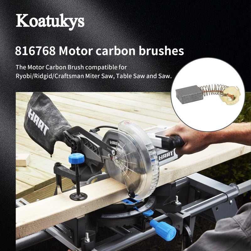 Koatukys 816768 Carbon Brush For Ridgid Craftsman R4510 R45101 MS1250 MS12501 Table Saw/Miter Saw Electric Motors Brushes Parts (2/Pack) - Image 5